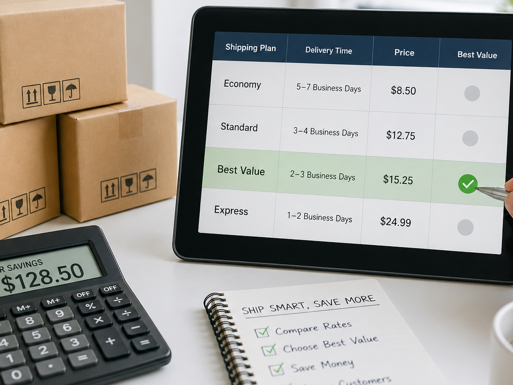Shipping value comparison