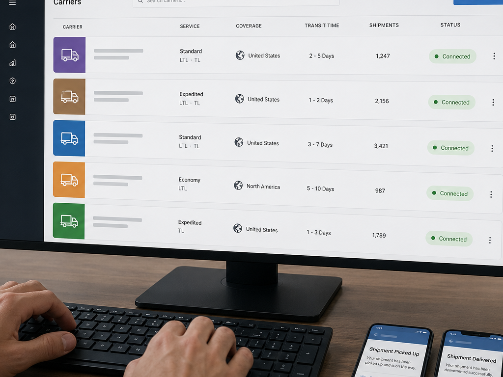 Carrier management dashboard