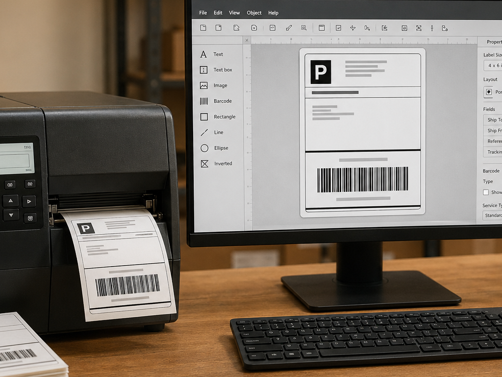 Label printing workstation